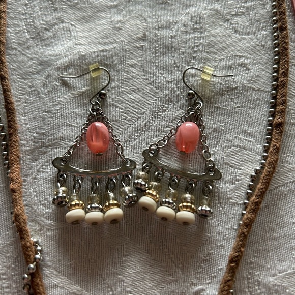 Chico’s Elegant Pink and Silver Necklace and Earring Set - Picture 5 of 6